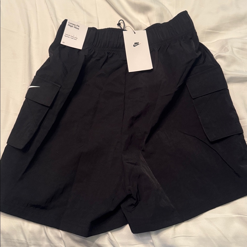 Nike Women's Black Athletic Cargo Shorts - Picture 2 of 2
